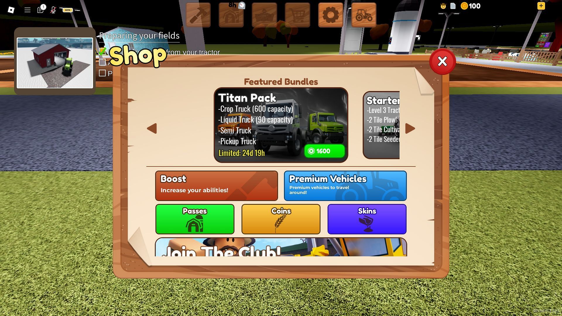 The in-game shop (Image via Roblox)