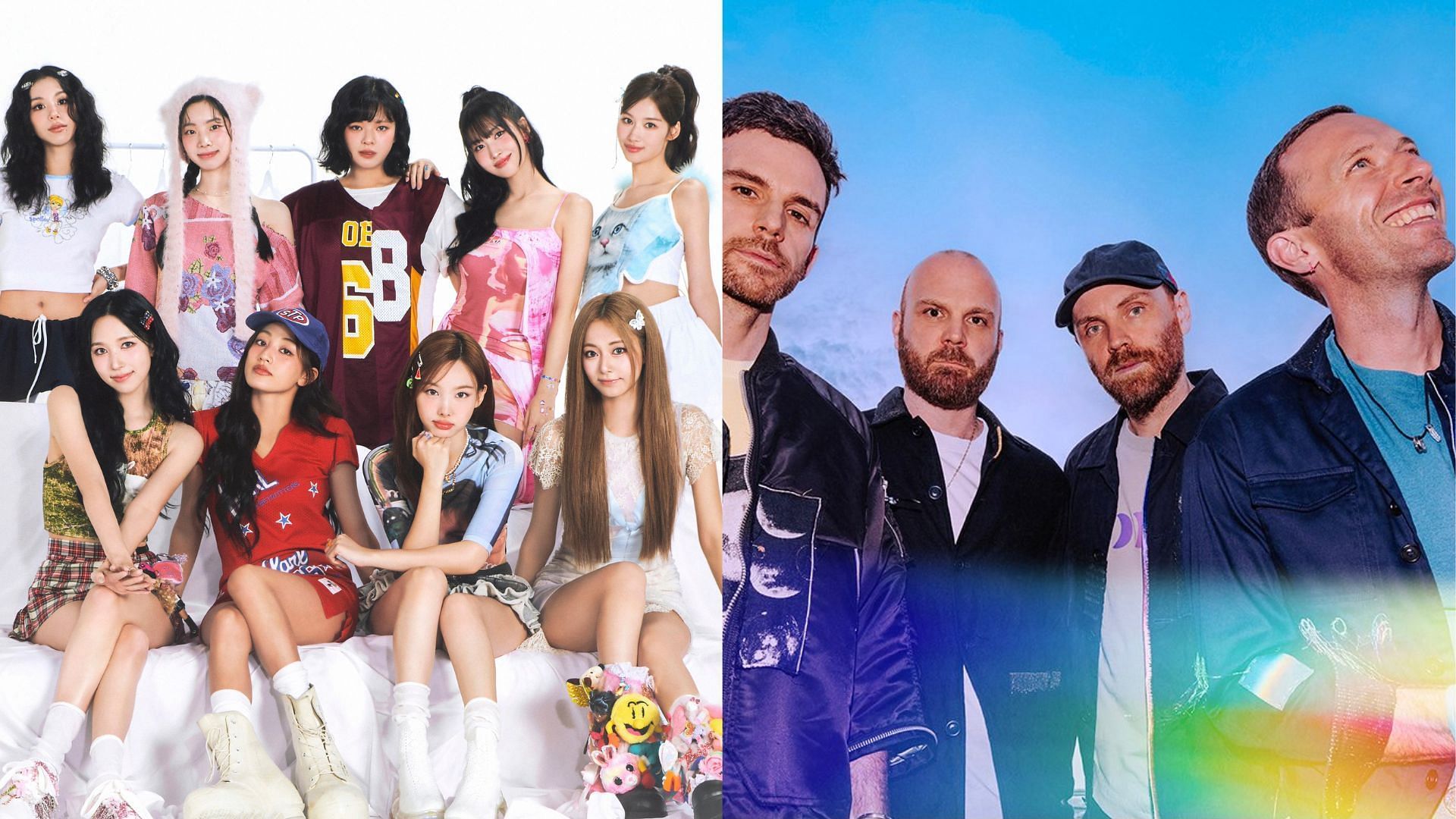 Coldplay to have TWICE as their special guest in Seoul concert (Images via Twitter/TWICE and Coldplay)