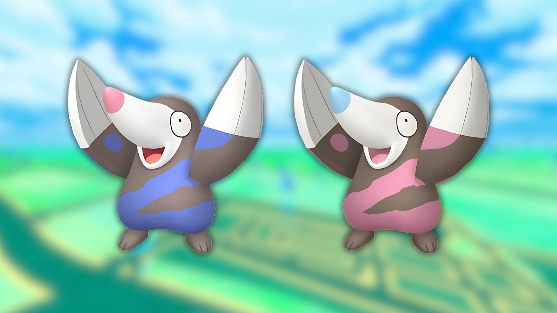 Drilbur and its shiny variant (Image via The Pokemon Company)