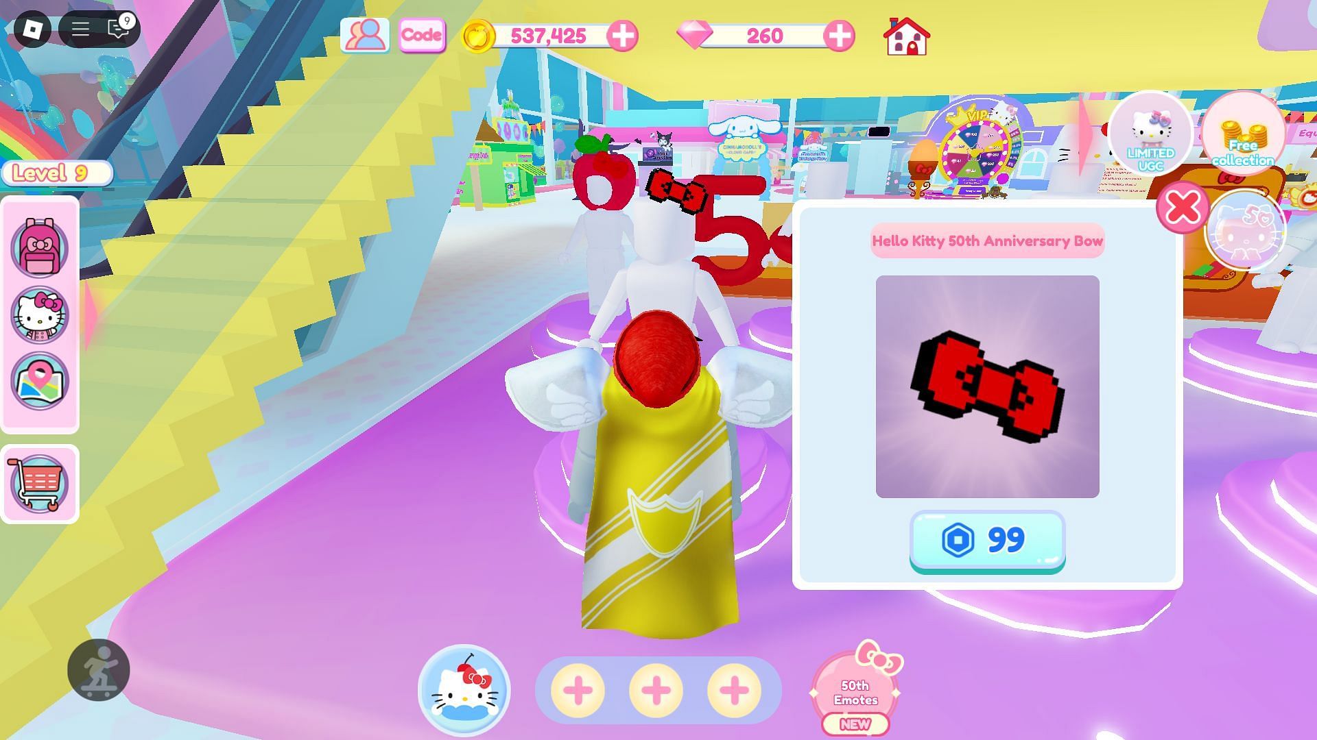 The Hello Kitty 50th Anniversary Bow UGC (Image via Roblox)