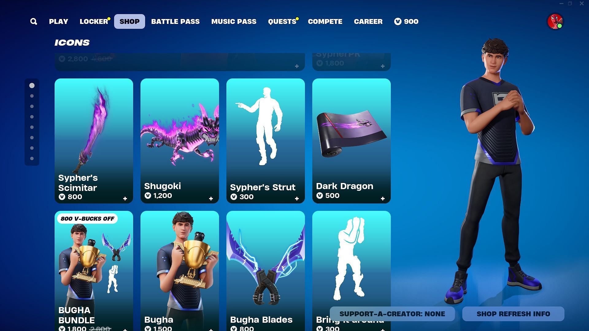 The Bugha skin can be purchased via the Bugha Bundle(Image via Epic Games)