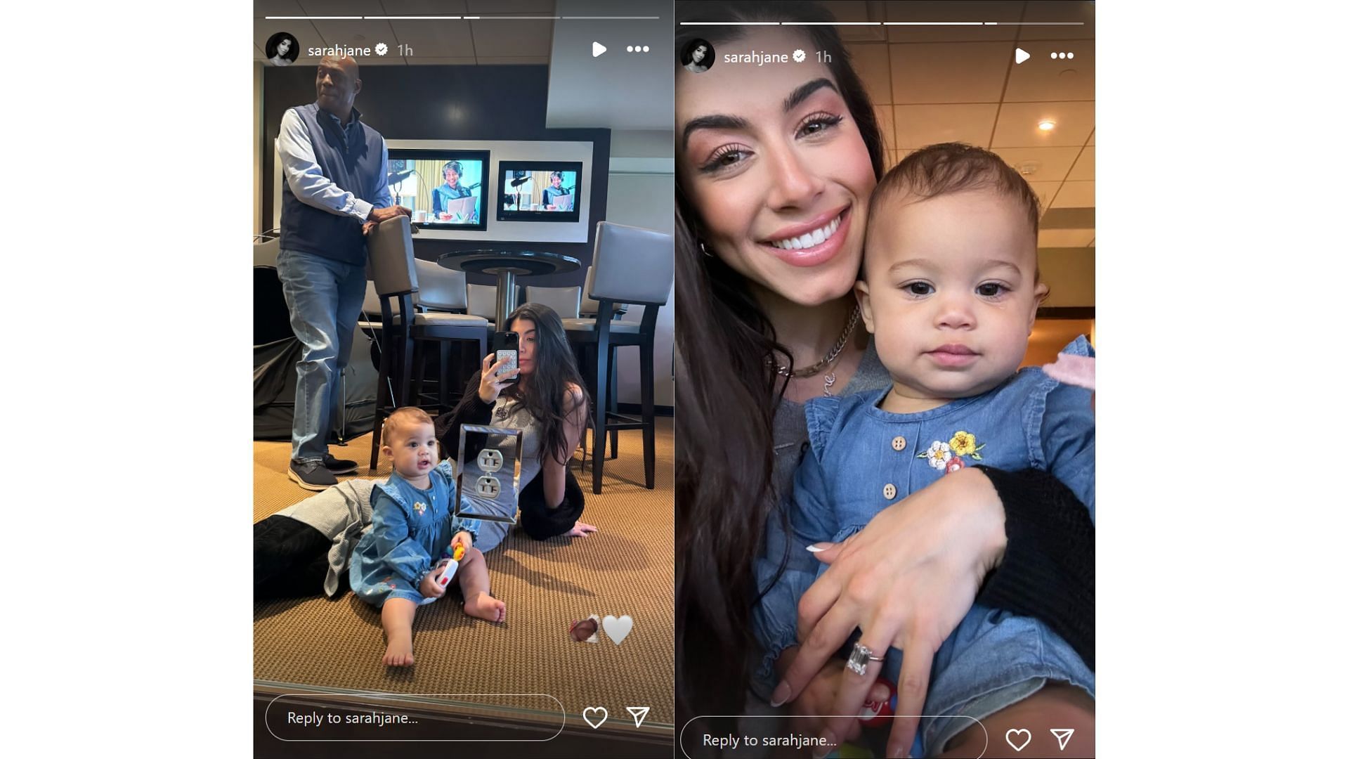 Dak Prescott's fiancee Sarah Jane and daughter MJ Rose attend the Cowboys-Giants Thanksgiving clash [Image credit: @sarahjane IG]