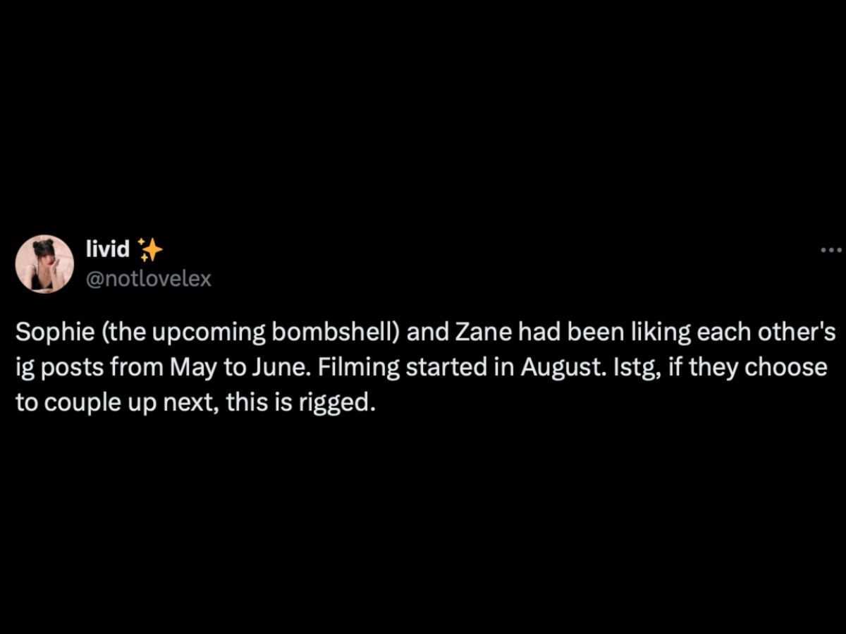 “This is rigged”—Love Island Australia fans react to Sophie and Zane’s connection before the show