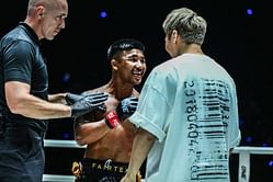 WATCH: Takeru Segawa goes through the stress of watching Rodtang Jitmuangnon dismantle Jacob Smith at ONE 169