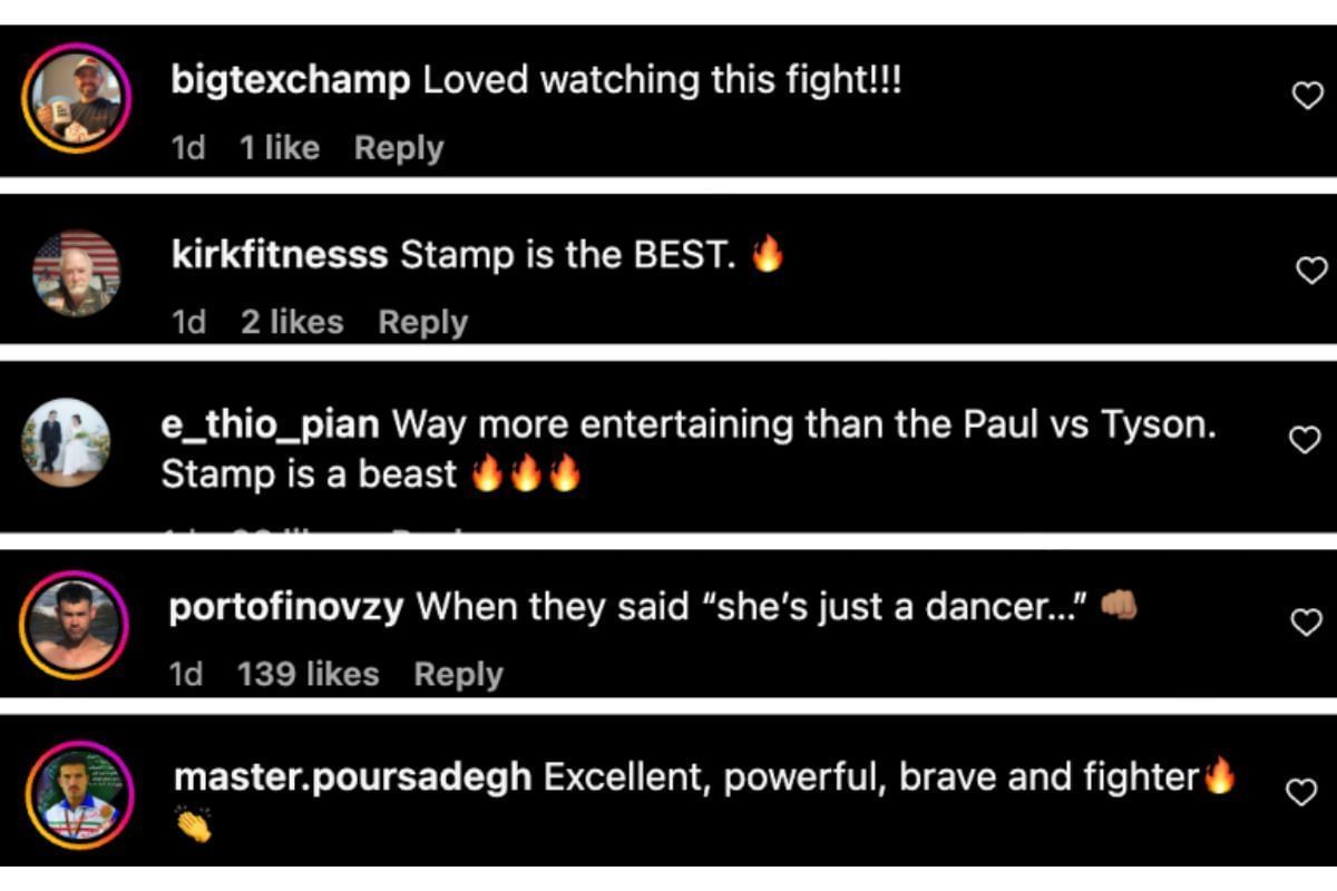 Screenshot of fans&#039; comments