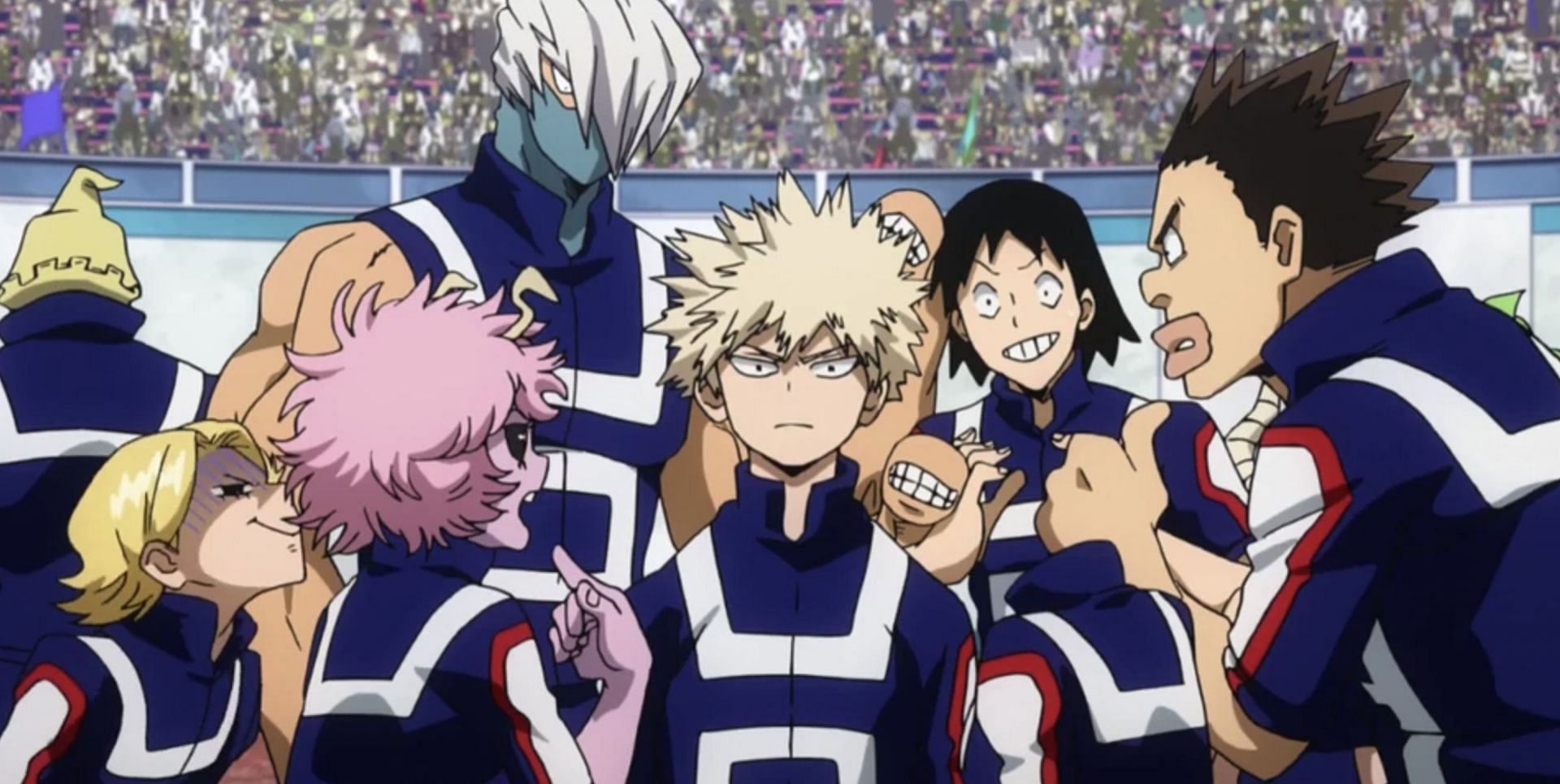 Class 1-A heroes as seen in anime (Image via Studio Bones)