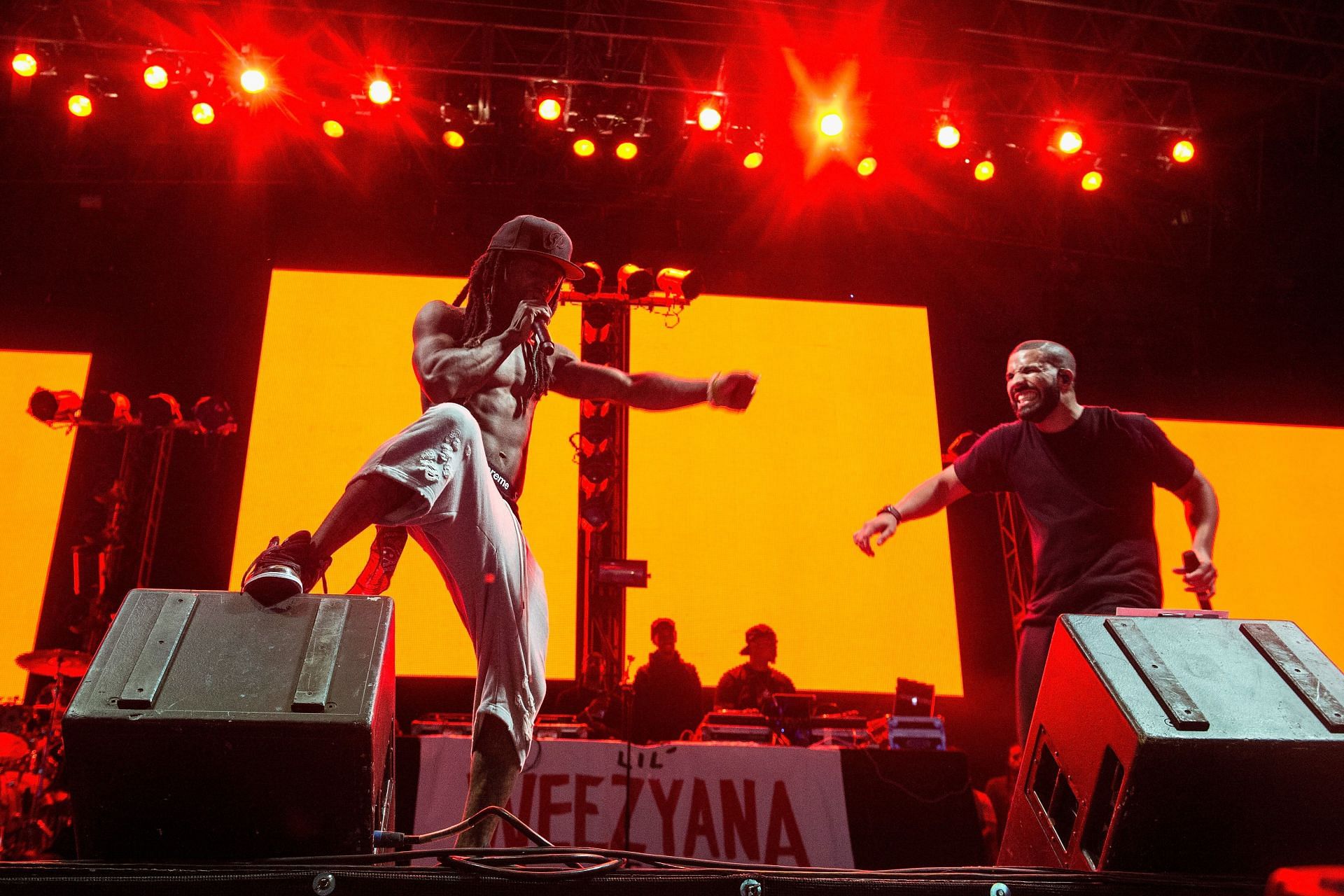 Drizzy &amp; Lil Wayne perform at the Lil Weezyana Festival in 2015, (Photo by Erika Goldring/Getty Images)