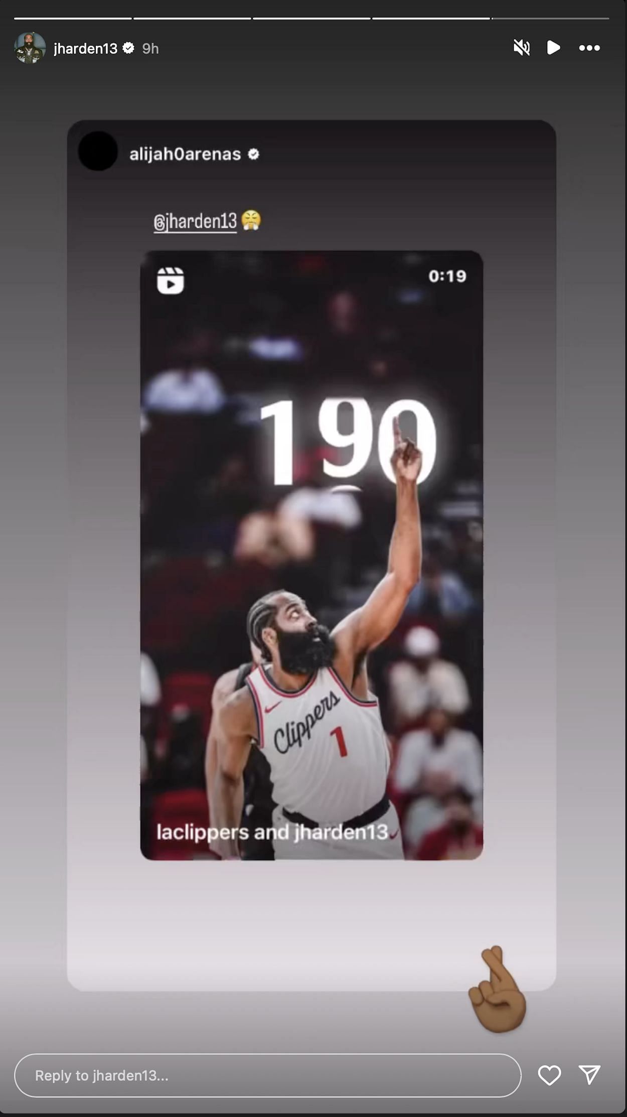 James Harden (@JHarden13) - Instagram story