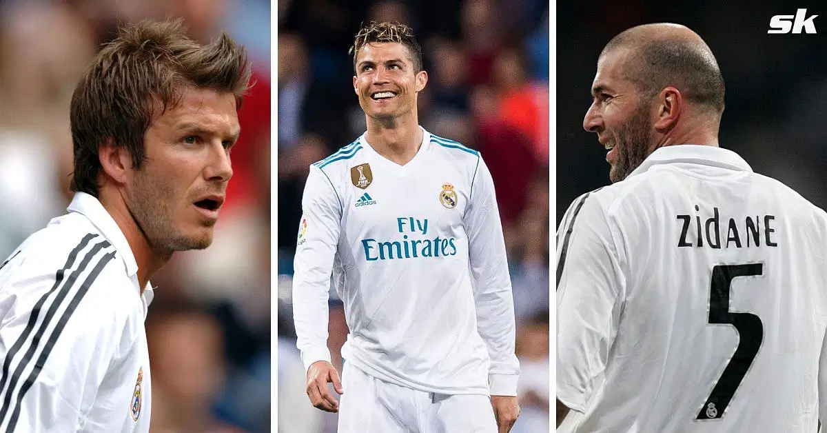 (L-R): David Beckham, Cristiano Ronaldo, and Zinedine Zidane