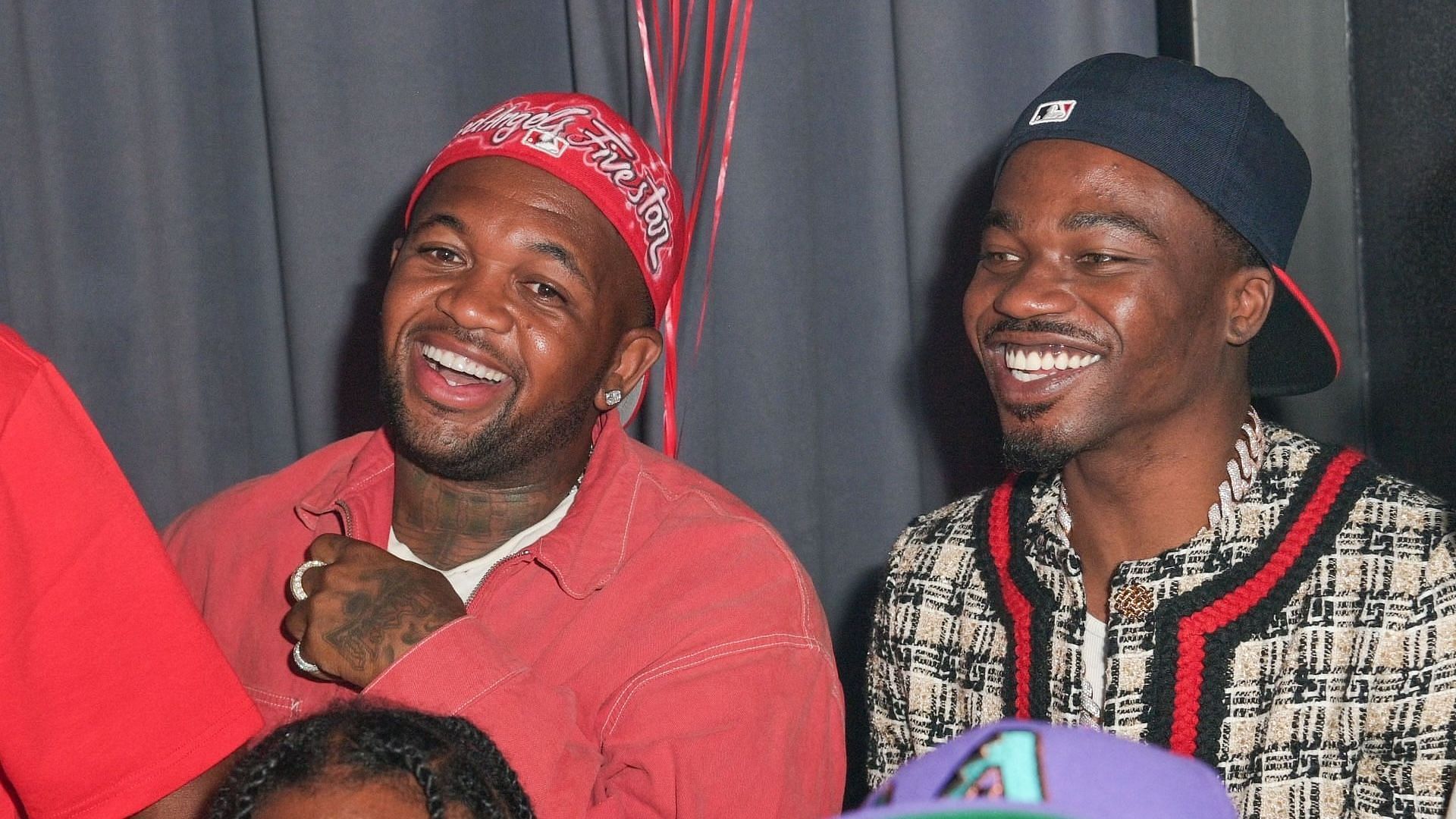 DJ Mustard and Roddy Ricch attend YG Presents The All Red Party on June 29, 2024, in Los Angeles, California. (Image via Getty/Prince Williams)