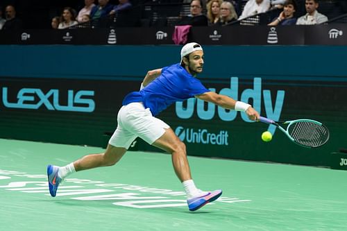 Lorenzo Musetti during the Davis Cup Final. (Source: Getty)