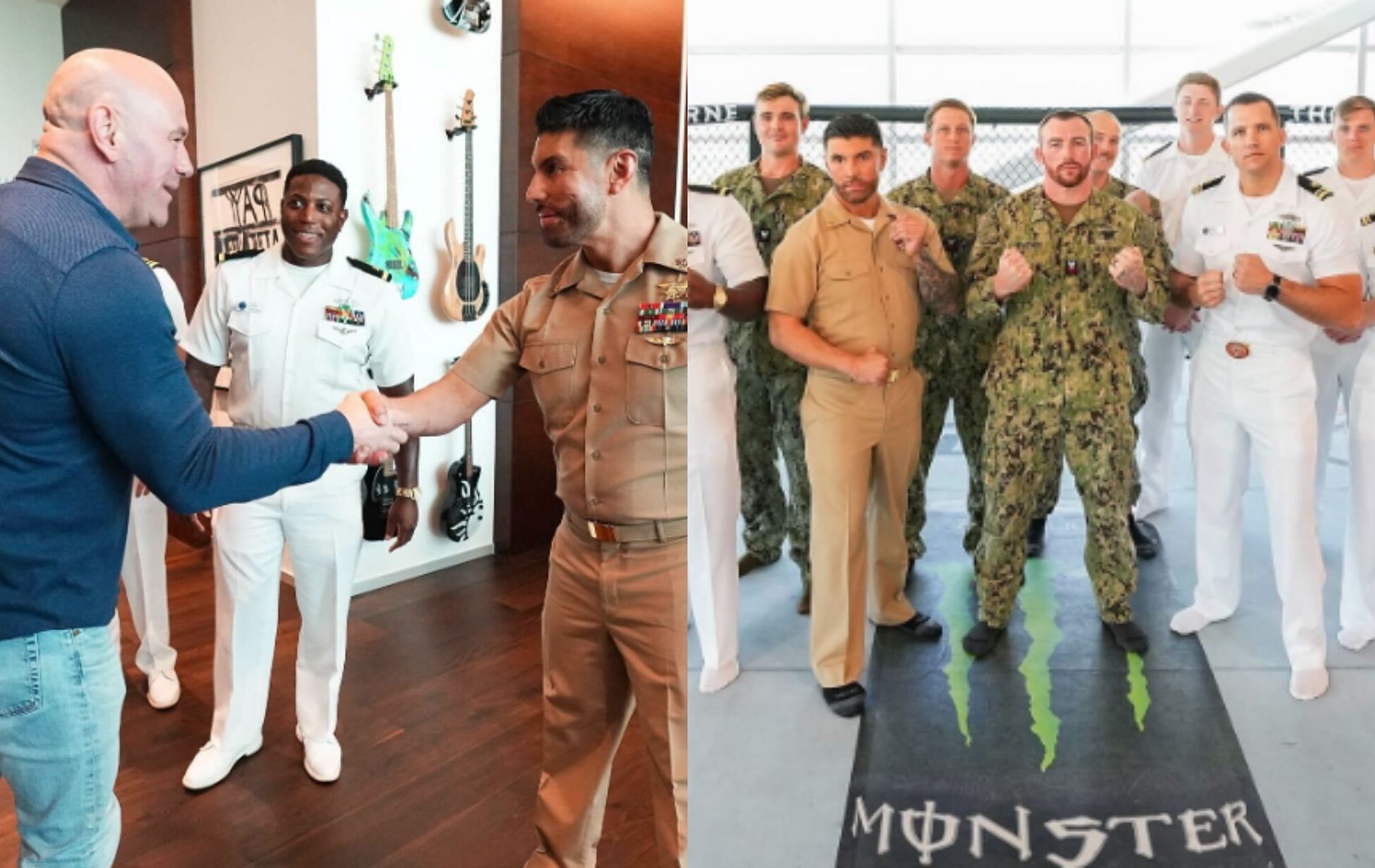 UFC's post showcased US Navy officials meeting Dana White and touring the UFC headquarters. [Images courtesy: @ufc on Instagram]