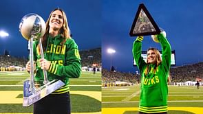 WATCH: Oregon icon Sabrina Ionescu lights up Autzen Stadium as she flashes her WNBA championship trophy