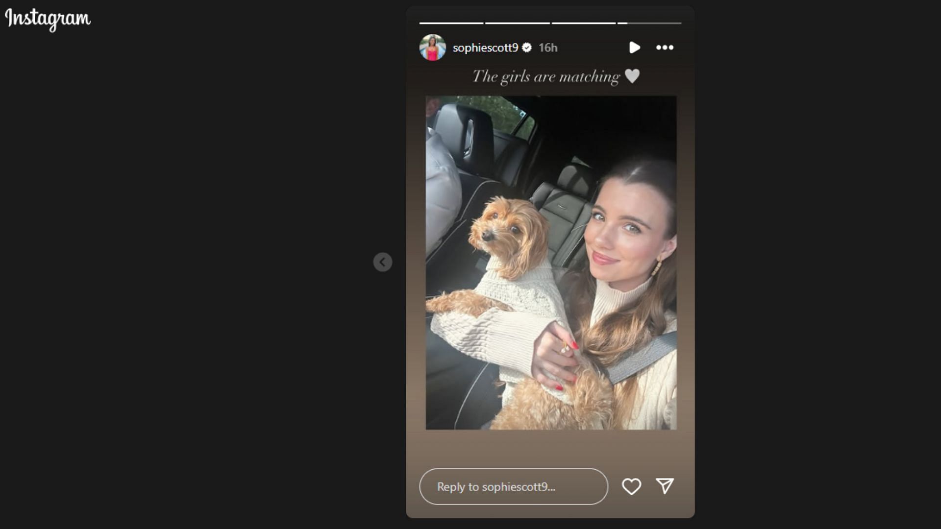 Sophie Scott and their dog. (Photos via Instagram Story)