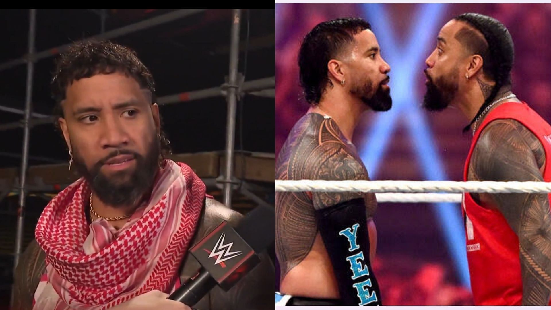 Jey Uso wearing Sami Zayn
