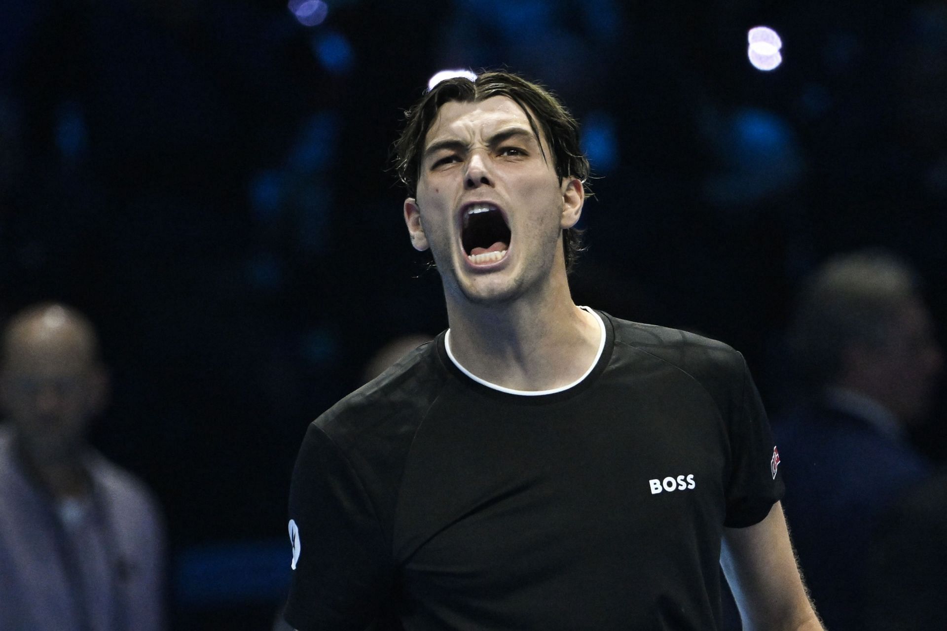 The American celebrating his win (Source: Getty)