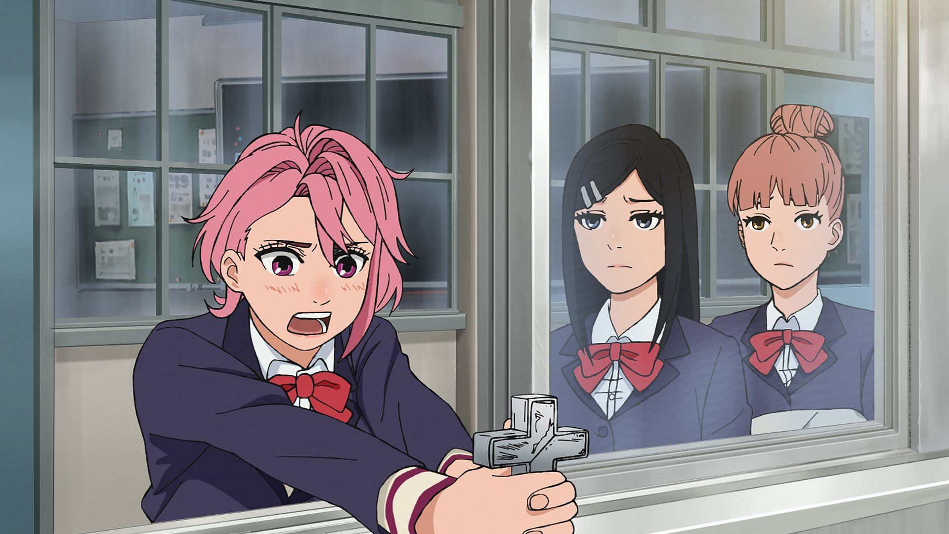 Aira Shiratori (left) is officially introduced in Dandadan episode 6 (Image via Science SARU)