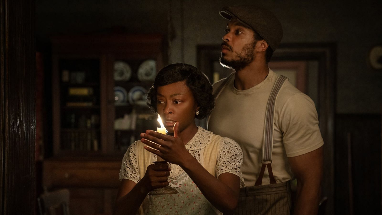 Danielle Deadwyler and John David Washington in The Piano Lesson (Image via Netflix)