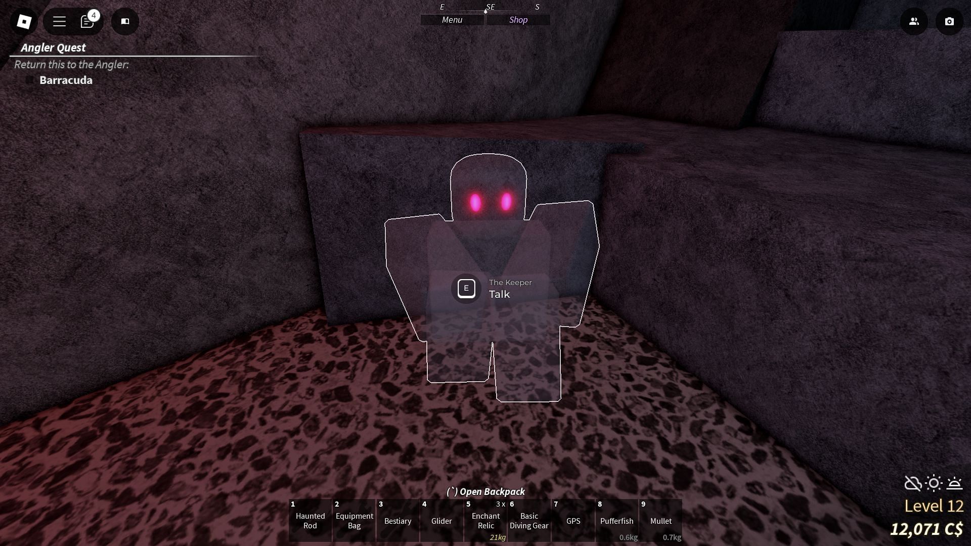 The NPC outside the door will give you more information (Image via Roblox)