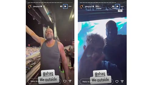 J. Paul posts an image of himself partying with Shaquille O'Neal following his victory over Mike Tyson. Photo Credit: Jake Paul's IG account