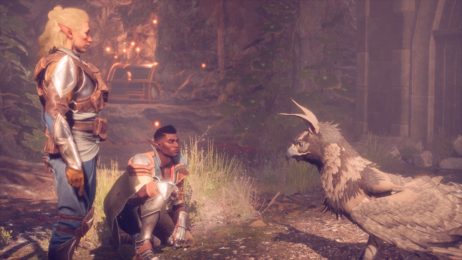 The How to Train a Griffon quest takes you deep into the Arlathan Forest (Image via EA)