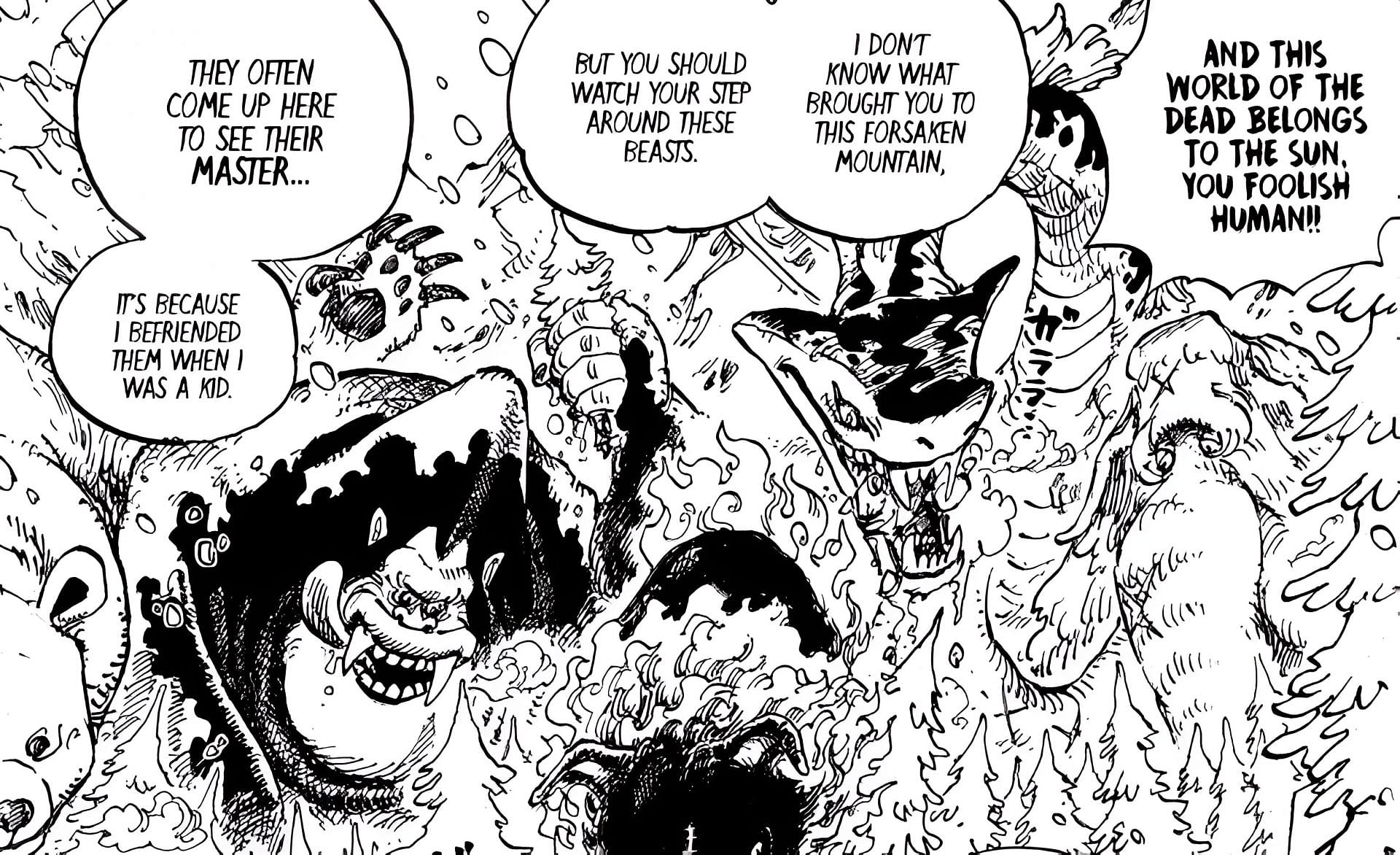 Loki telling Luffy about the monsters he befriended (Image via Shueisha)