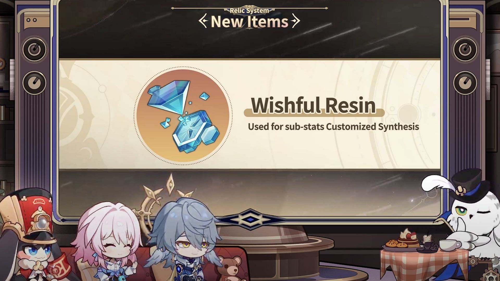 The new Relic crafting Material, Wishful Resin (Image via HoYoverse)