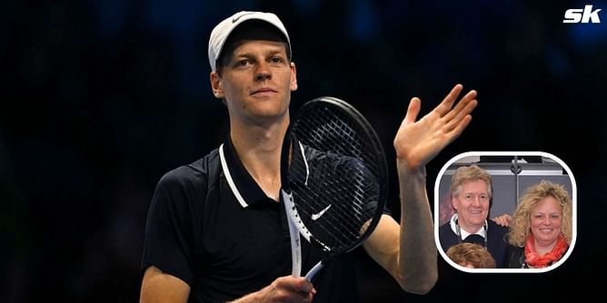 PICTURE: Jannik Sinner’s father Hanspeter and brother Marc make rare appearance in his player box, cheer Italian on during ATP Finals 2024 opener