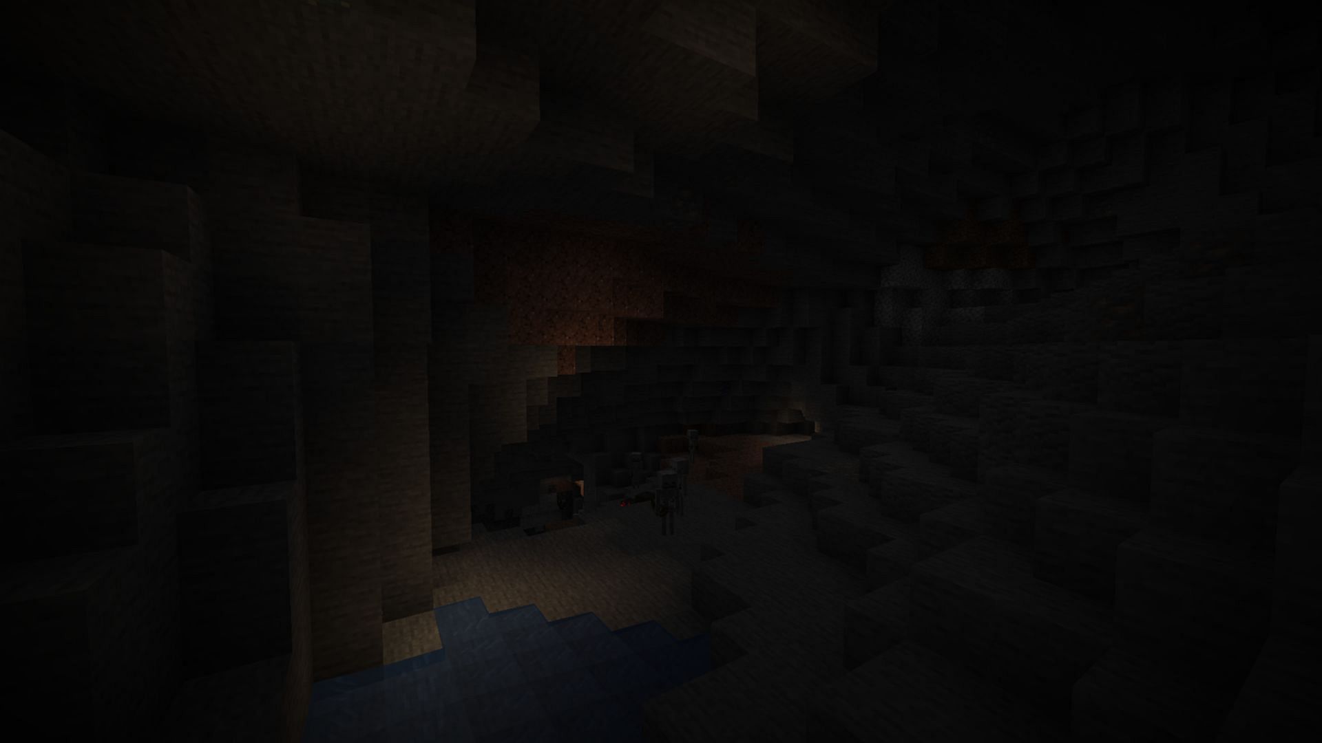 Titanium can be mined from deep deposits under the ground (Image via Mojang Studios)