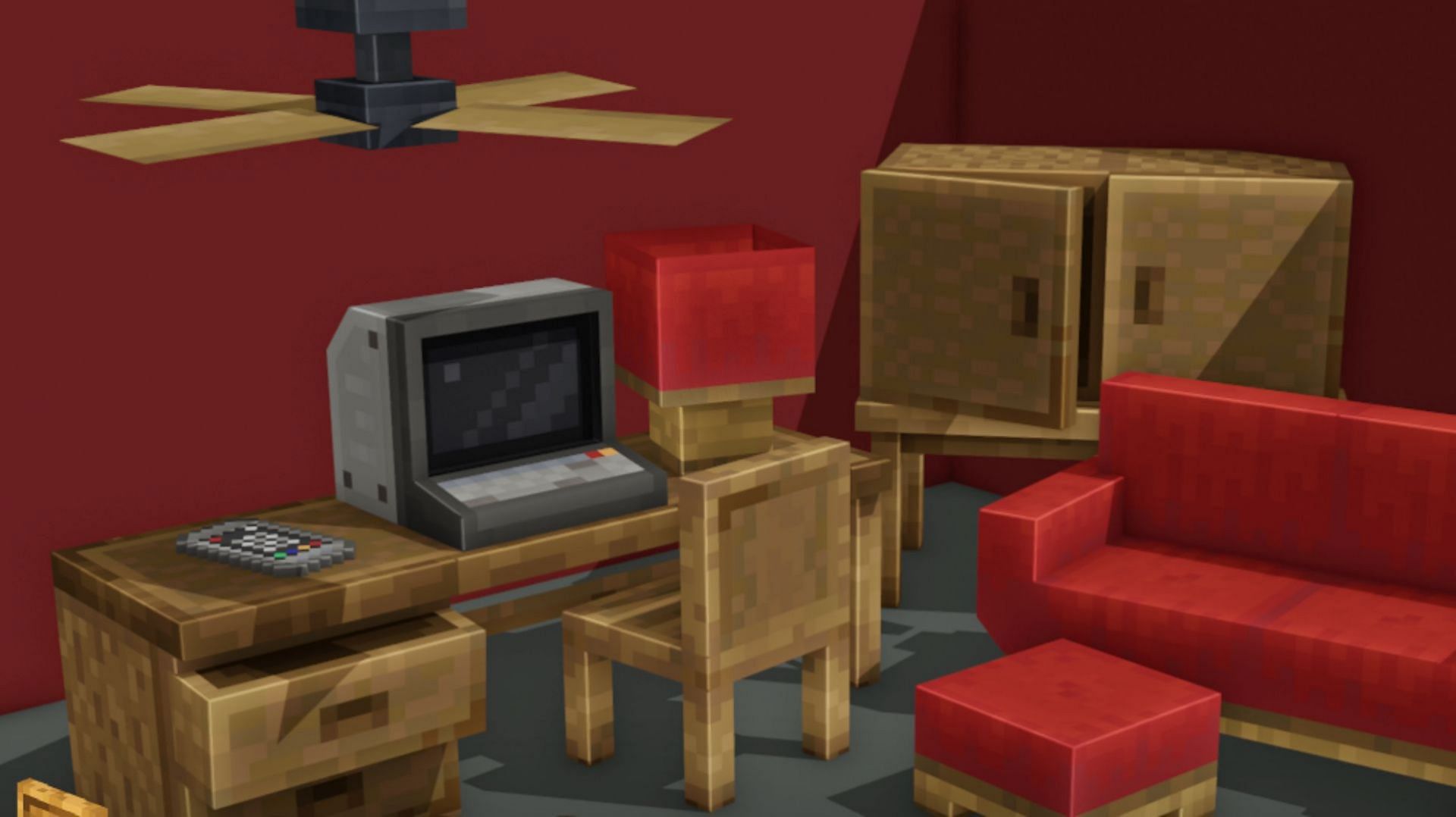 Furniture blocks allow players to add more detail to a structure (Image via Mojang Studios || CurseForge/@MrCrayfish)