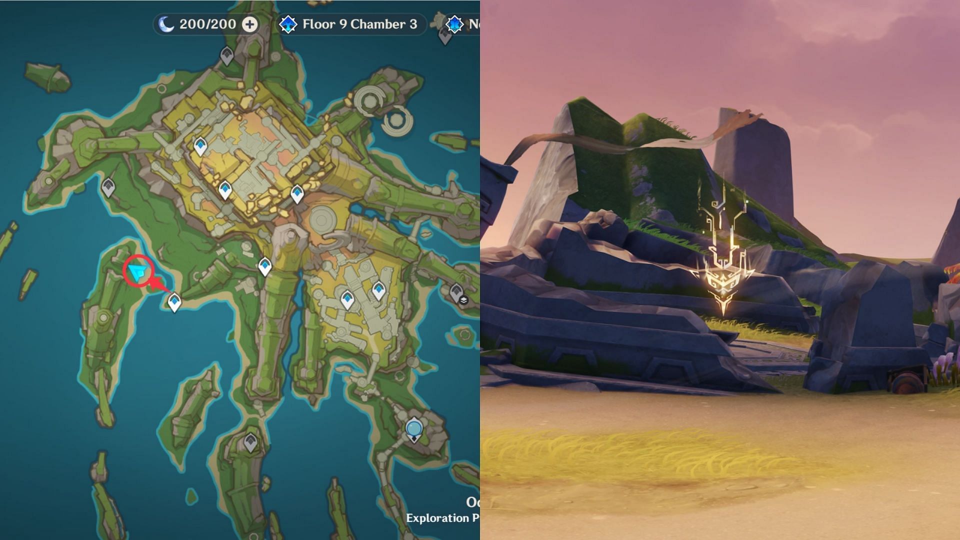 Location of the Furnace of the Fiery Embers puzzle (Image via HoYoverse)