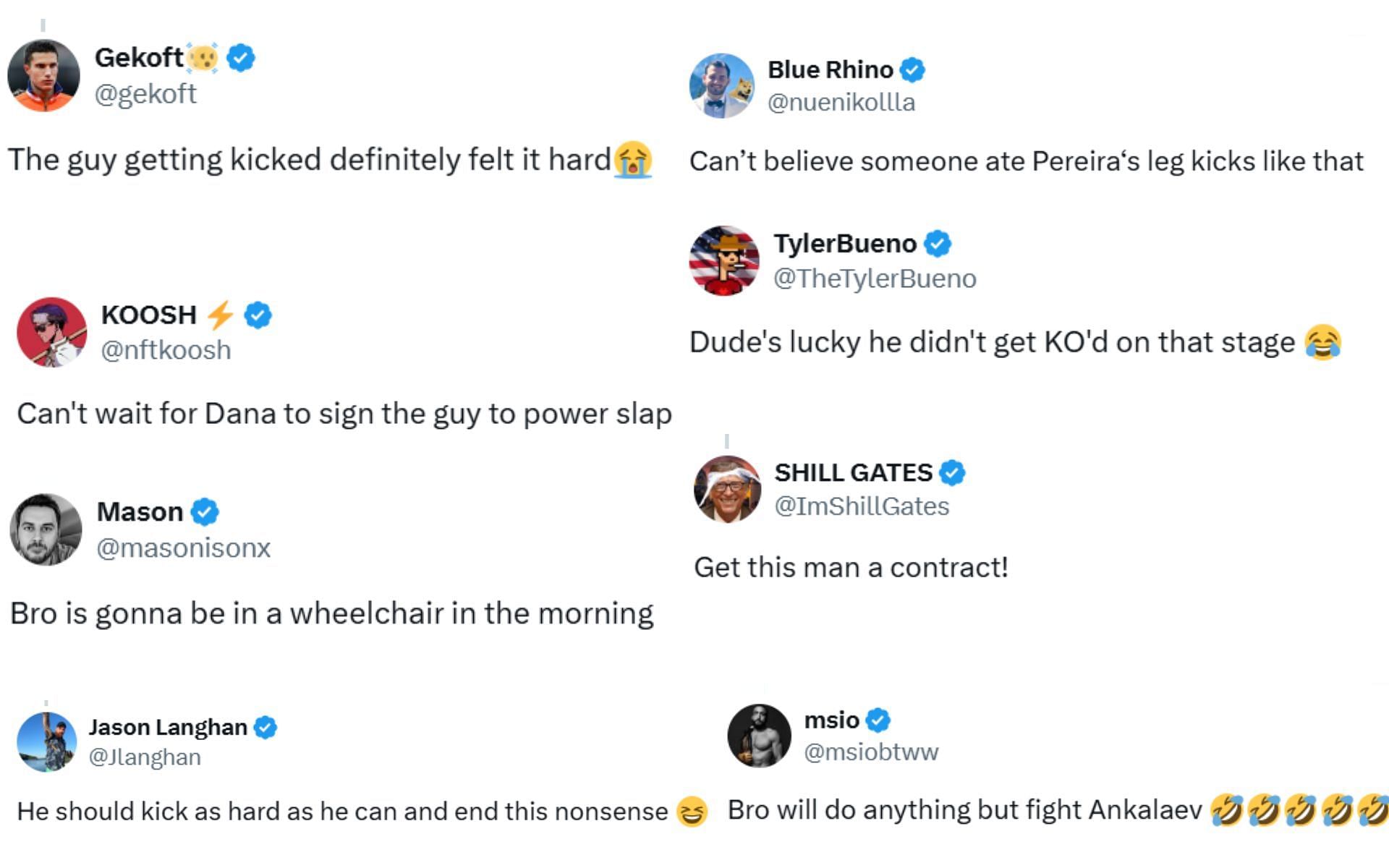 Fan reactions to Alex Pereira&#039;s viral leg-kicking video