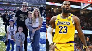 In Photos: Freddie Freeman's wife Chelsea shares son Charlie's precious moment with LeBron James at his first Lakers game