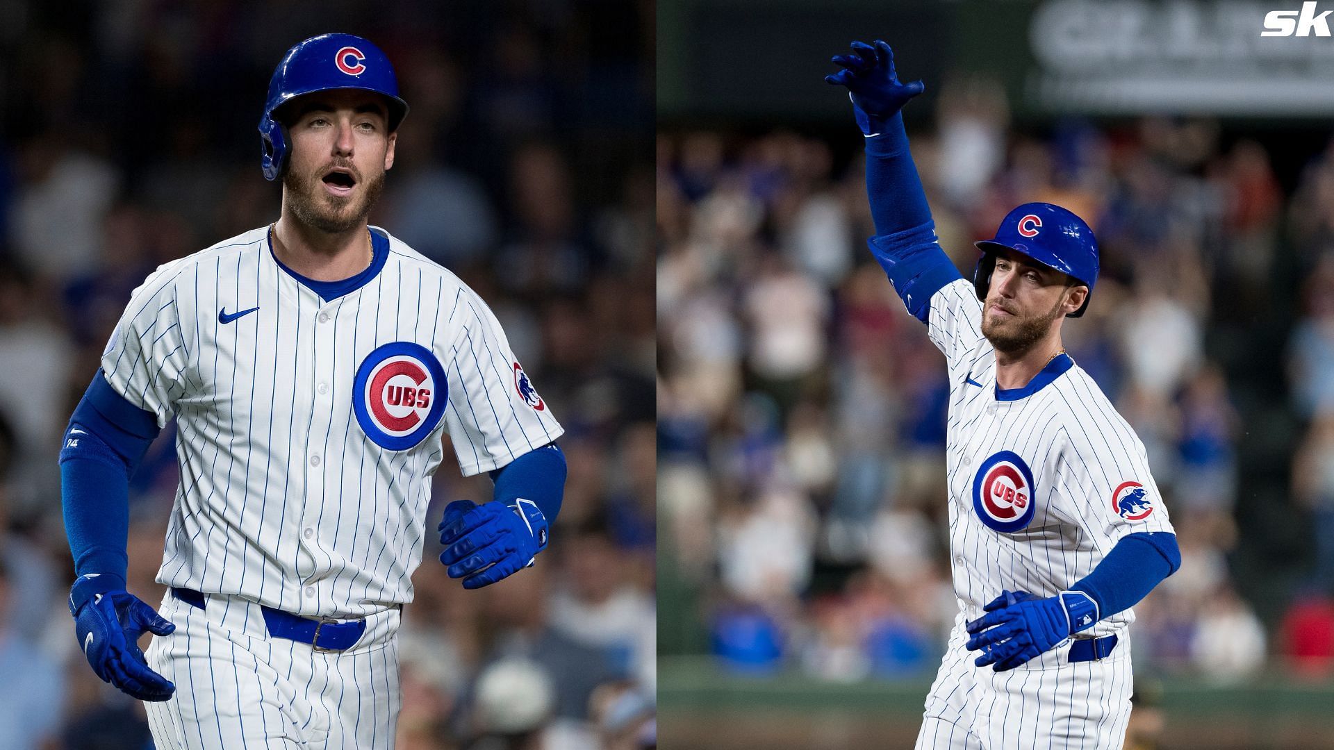 Cody Bellinger of the Chicago Cubs celebrates a home run in a game against the Pittsburgh Pirates at Wrigley Field (Source: Getty)