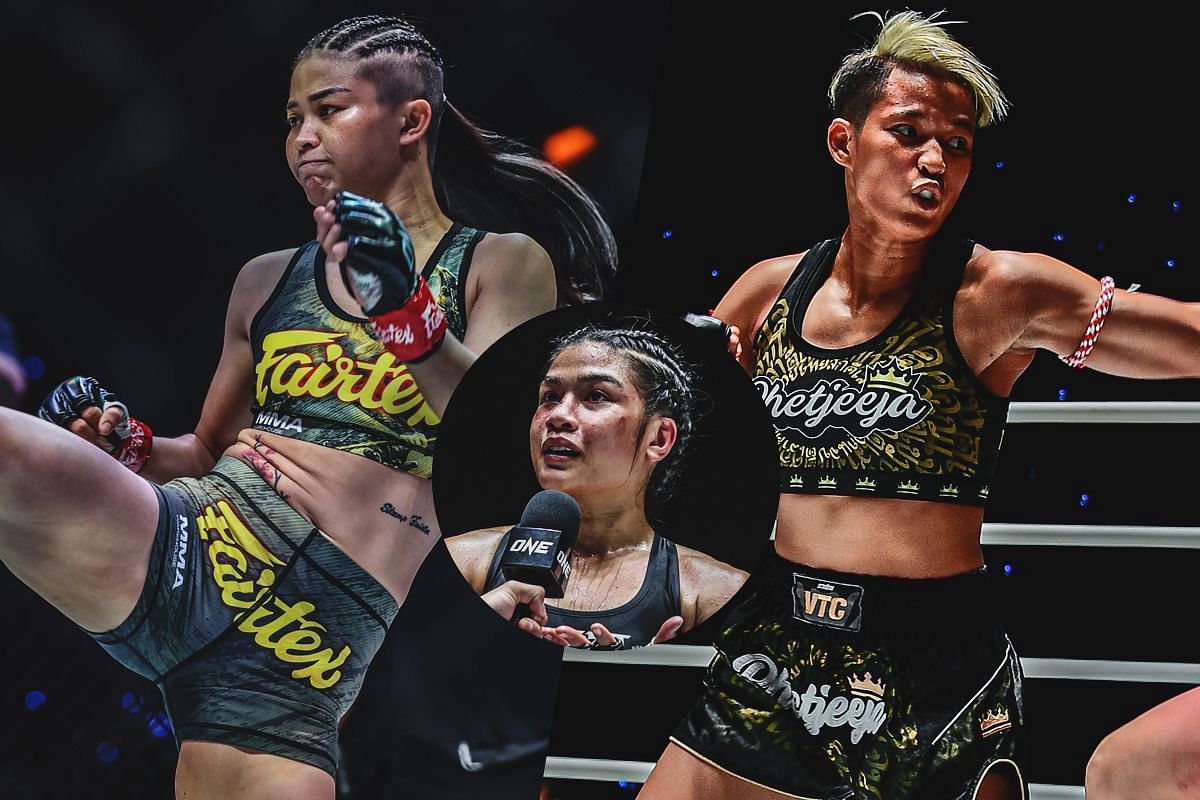 (left-to-right) Stamp Fairtex, Jackie Buntan, and Phetjeeja