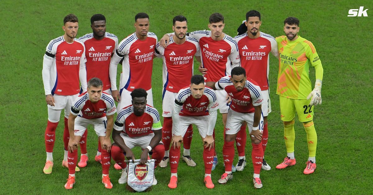 The Arsenal team before Champions League action