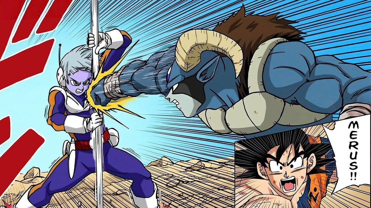 Merus fighting Moro in the manga (Image via Shueisha).