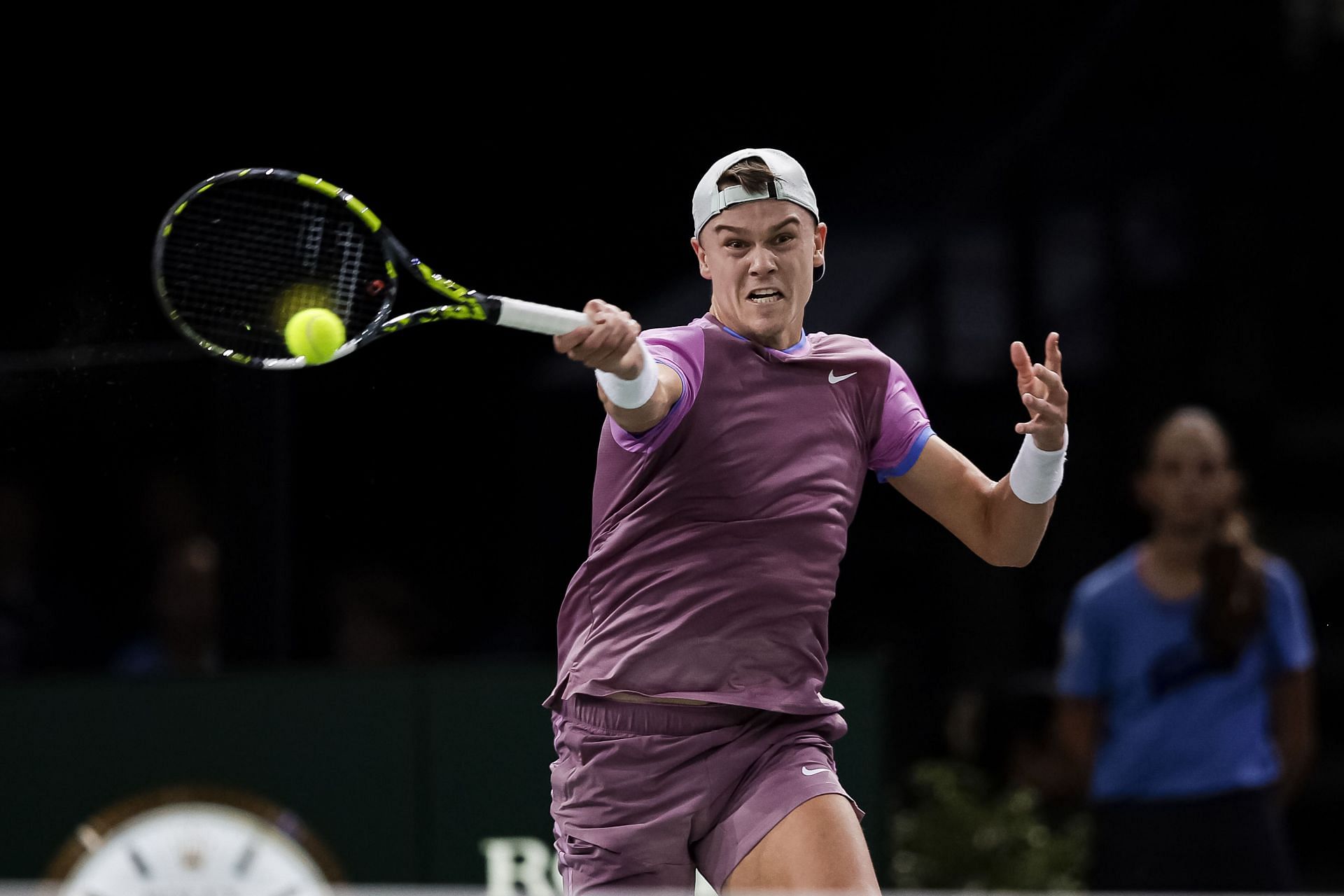 Holger Rune in action at the 2024 Paris Masters (Picture: Getty)