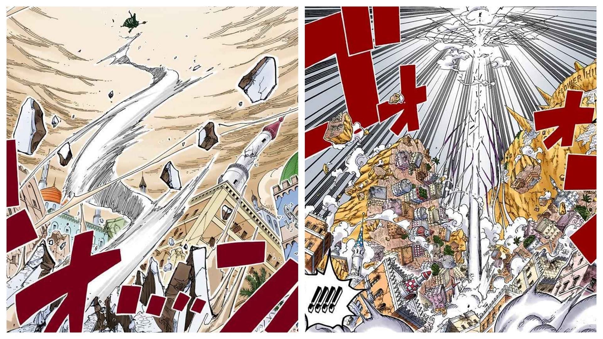 Crocodile and Doflamingo getting defeated in One Piece (Image via Shueisha)