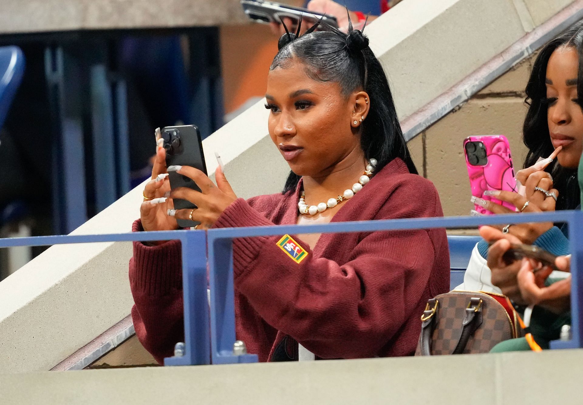 Celebrities Attend The 2024 US Open Tennis Championships - Jordan Chiles in attendance (Source: Getty)