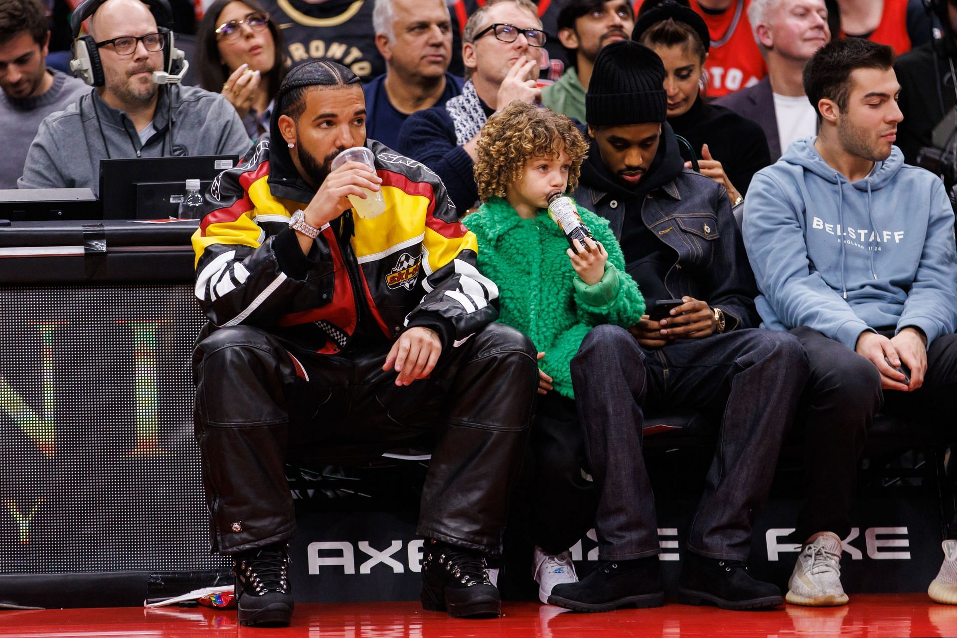 Drake and Adonis - Los Angeles Clippers v Toronto Raptors - (Image via Getty)