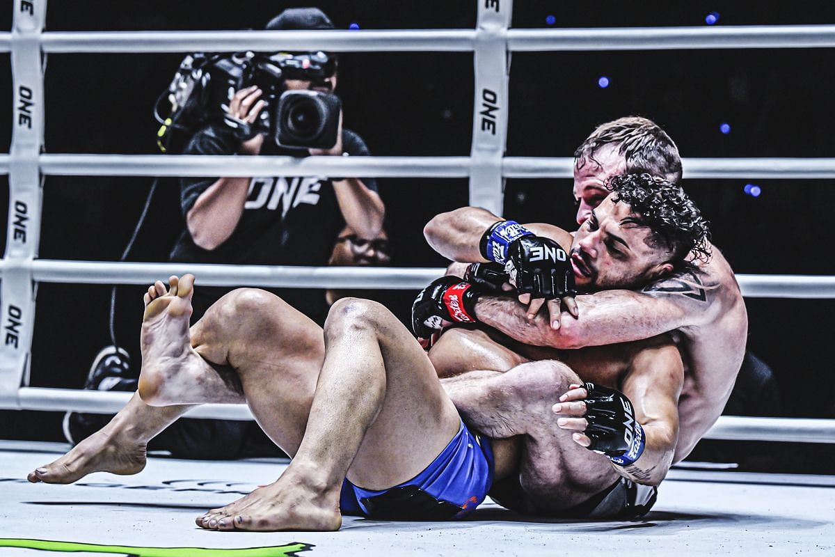 WATCH: Wrestling machine Jarred Brooks makes Gustavo Balart pay the high price of taunting with violent submission finish -- Photo by ONE Championship