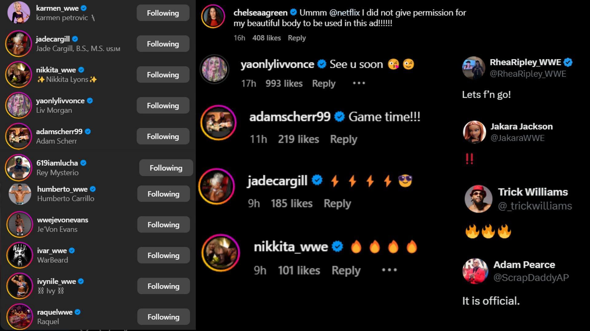 Screenshots of stars&#039; reactions [Image credits: Netflix&#039;s official Instagram handle and stars&#039; X]