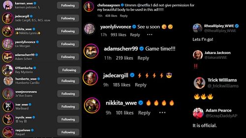 Screenshots of stars' reactions [Image credits: Netflix's official Instagram handle and stars' X]