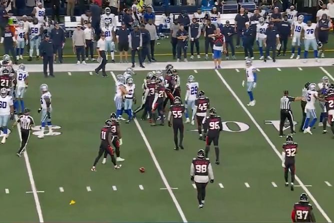 Watch: Massive fight erupts during Cowboys-Texans game as players throw punches on MNF
