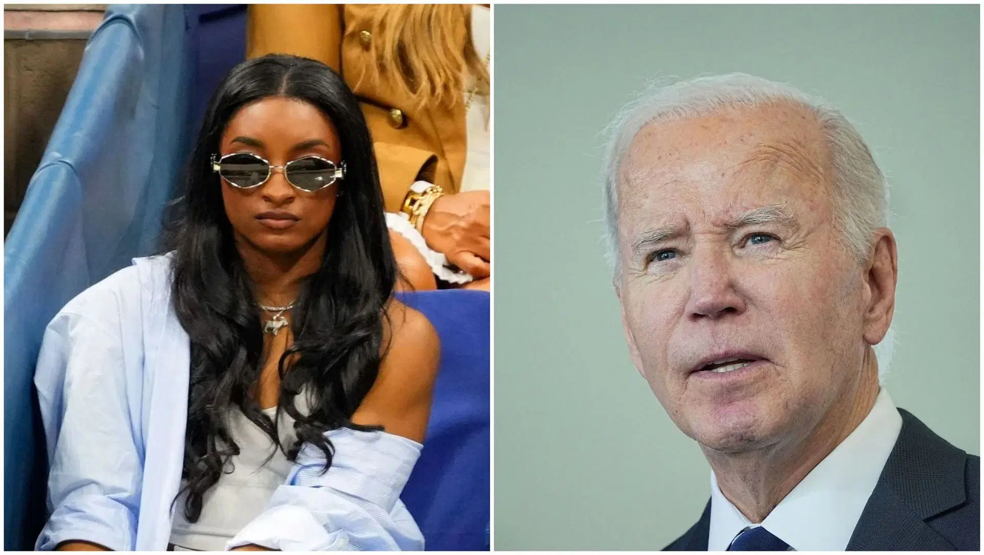 Simone Biles and Joe Biden