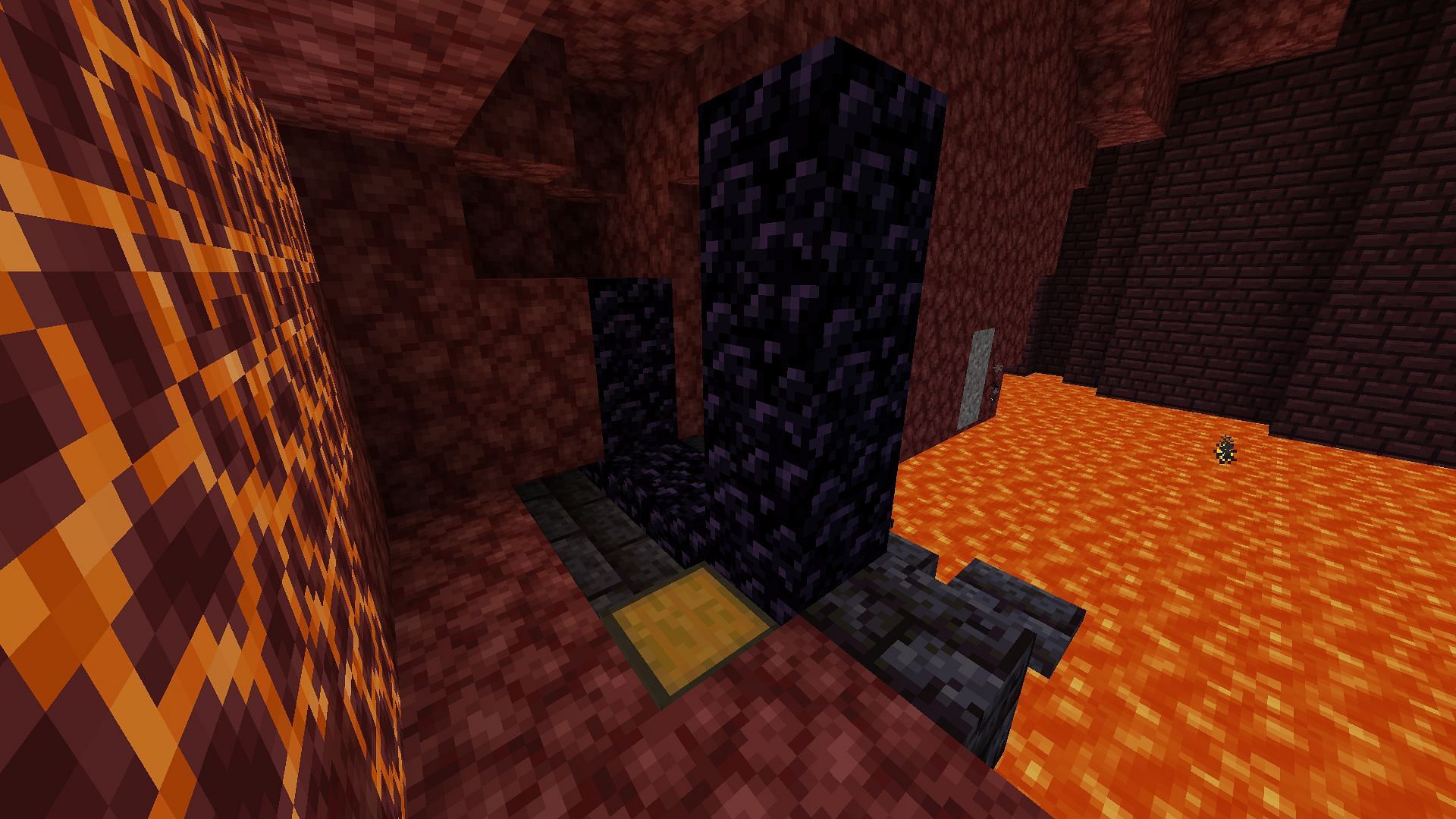 Use ruined portal and obsidian in chests to enter the Nether (Image via Mojang Studios)