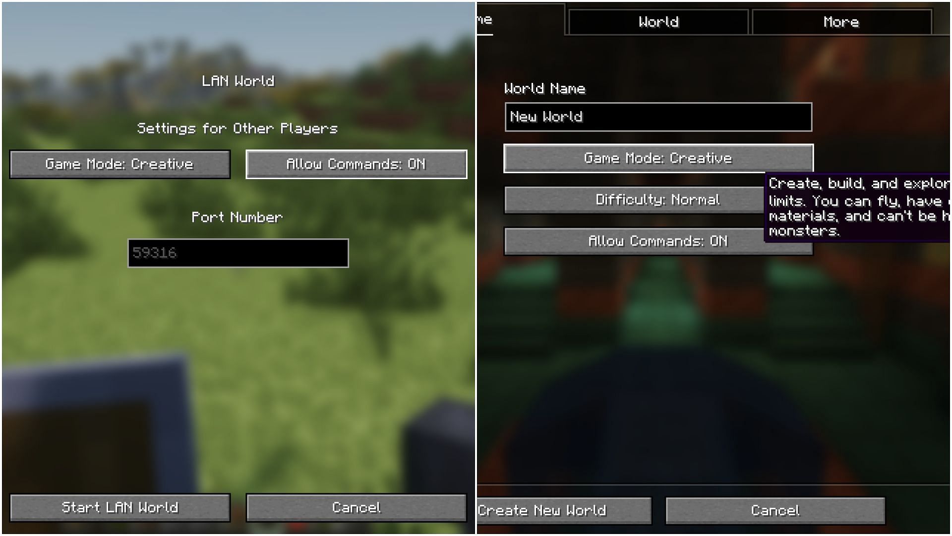 Activate cheats on the world (Image via Mojang Studios)