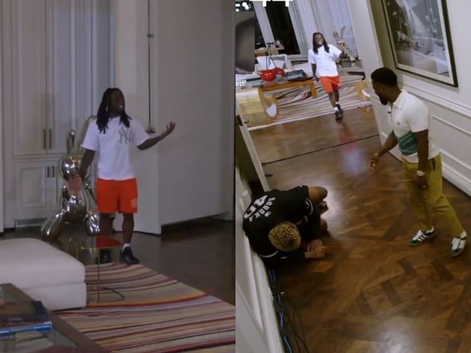 Kai Cenat shows secret tunnel at his Mafiathon 2 mansion to Kevin Hart and Druski, claims his neighbor was Diddy