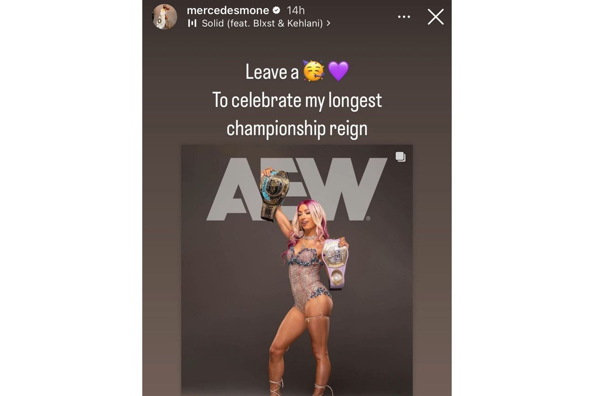 Mercedes&#039; Instagram story about her longest title reign